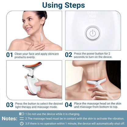 Masajeador facial y de cuello con terapia LED