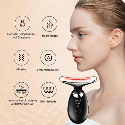 Masajeador facial y de cuello con terapia LED