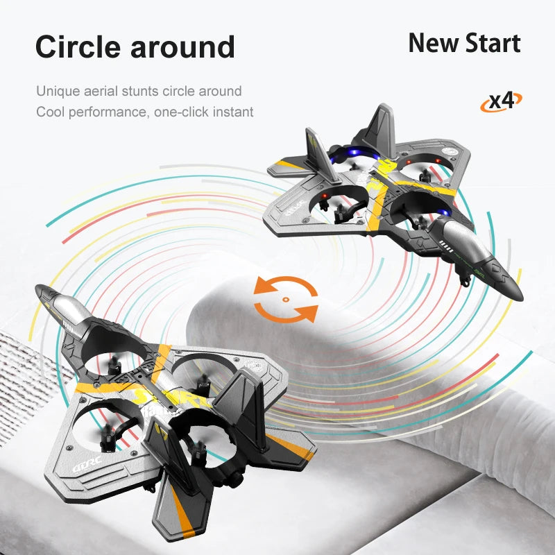  Avión RC de espuma| Aero Jet Dron Avión de control remoto 2.4G Caza Hobby Avión Planeador Avión RC Drone V17 