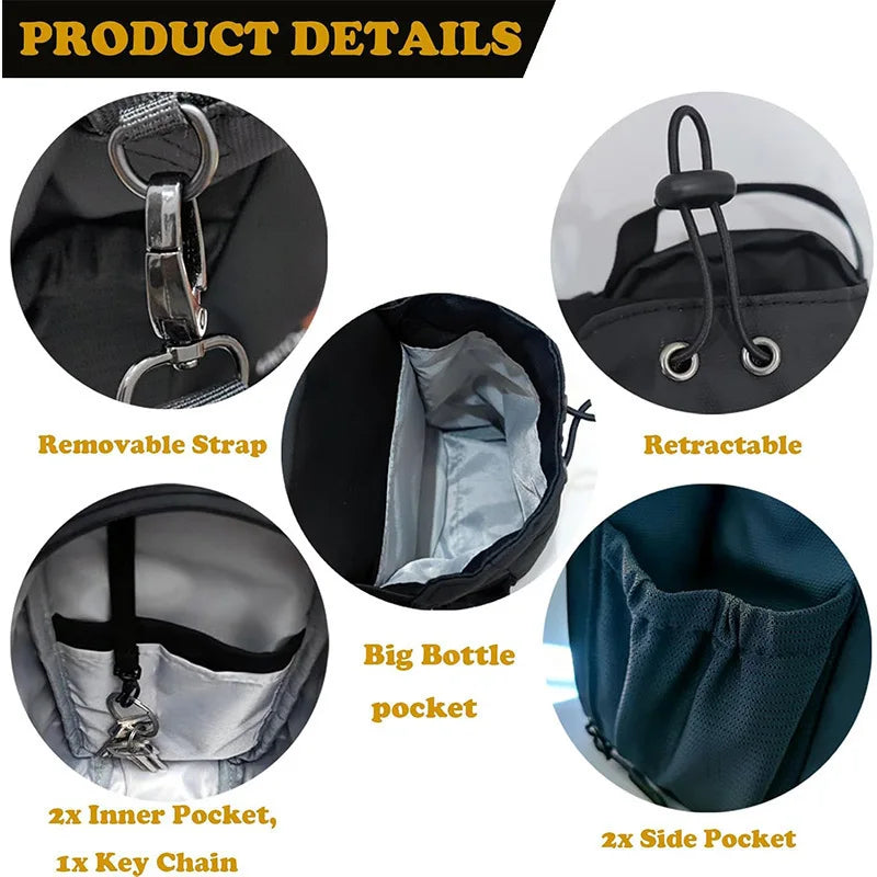 Large Capacity Magnetic Gym Bag with Phone Pocket, Portable Gym Bag, Water Bottle Pouch, Organizer, Gym Accessories