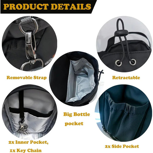 Large Capacity Magnetic Gym Bag with Phone Pocket, Portable Gym Bag, Water Bottle Pouch, Organizer, Gym Accessories