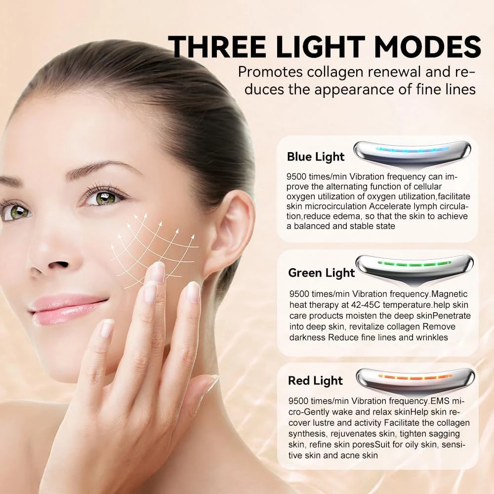 Masajeador facial y de cuello con terapia LED